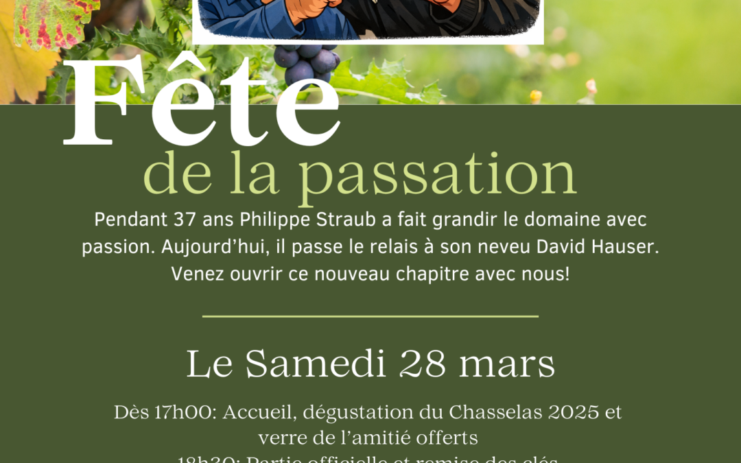 Fête de la passation le 28 mars 2026